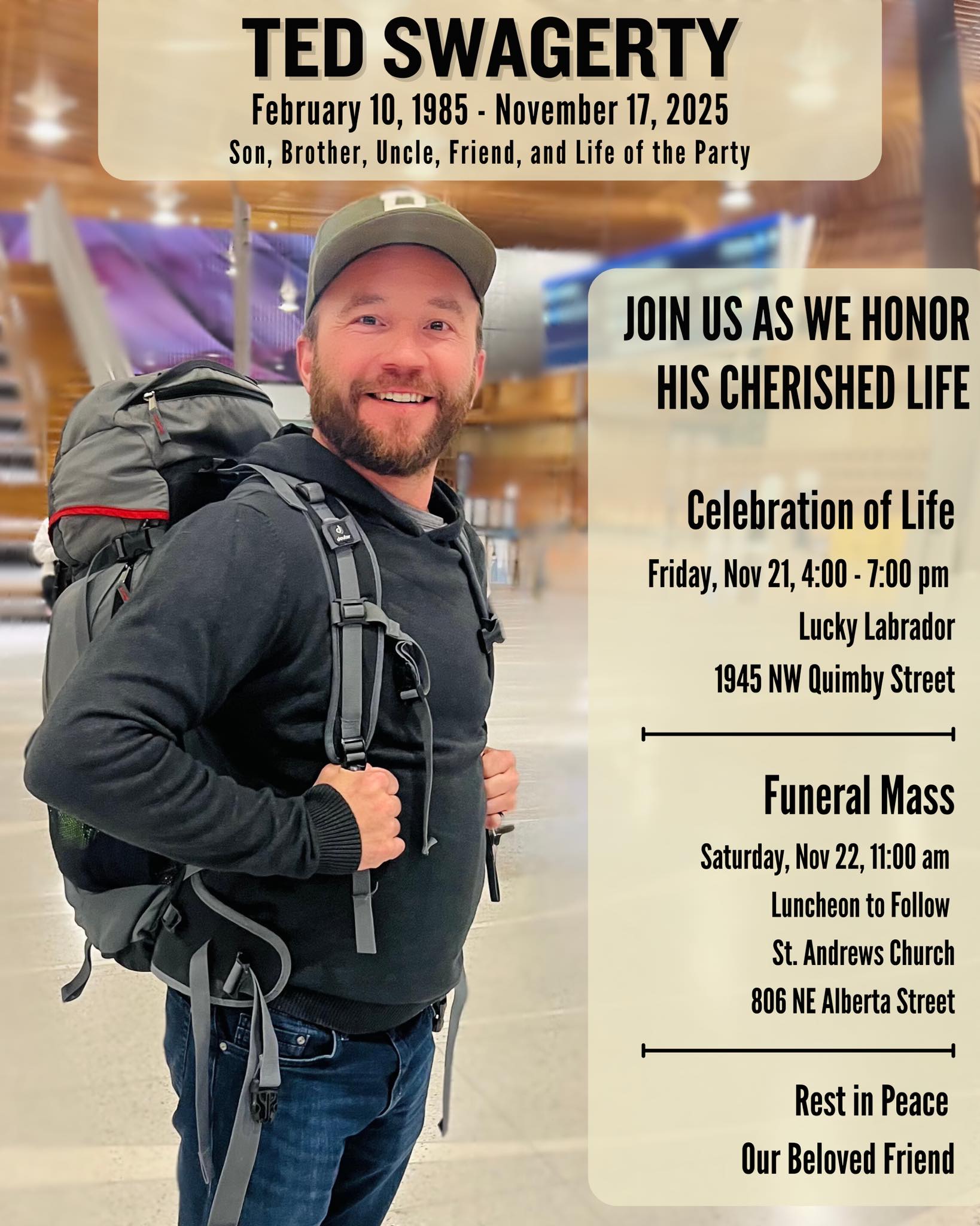 Ted Swagerty Portland, OR Death, Obituary